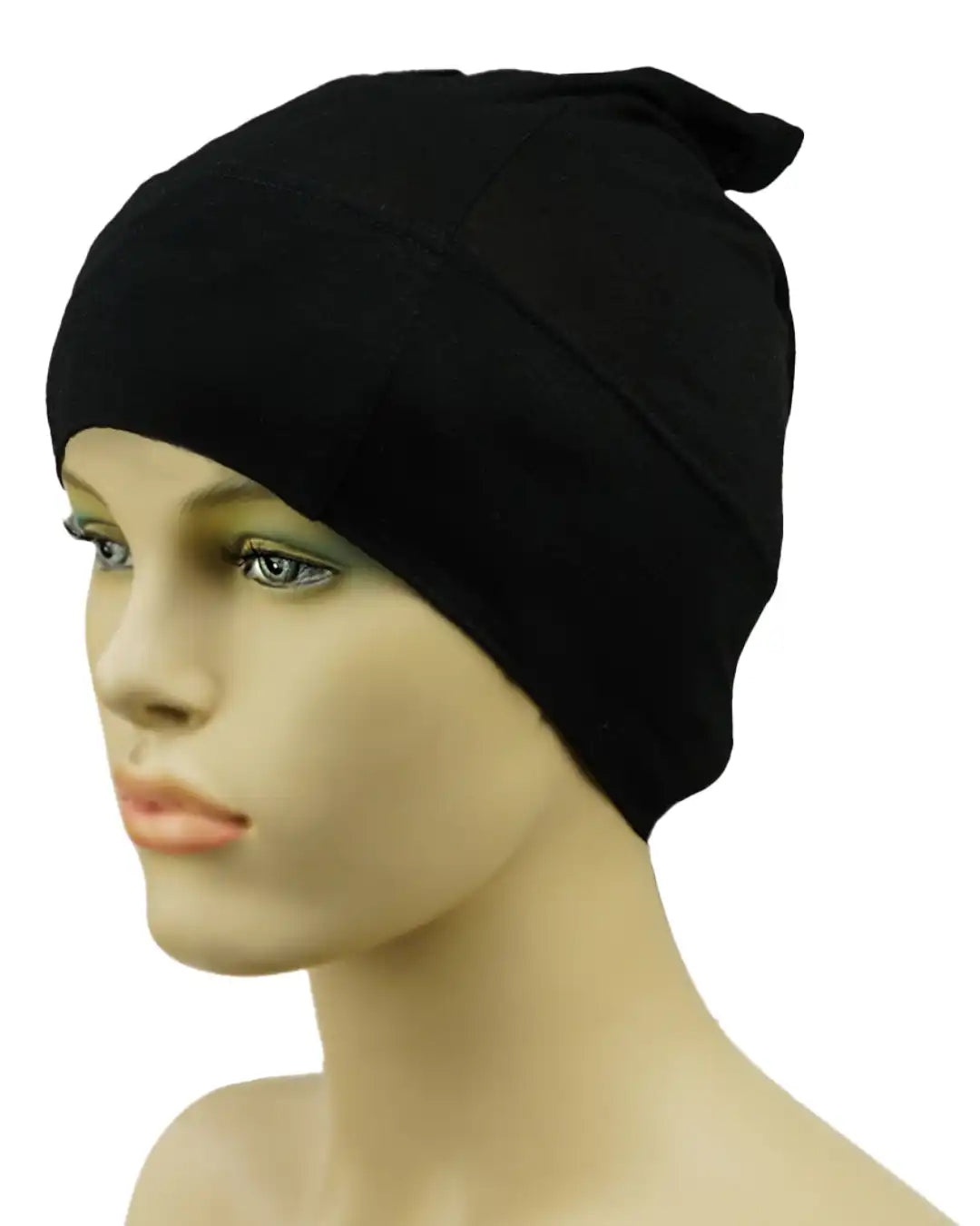 Monochrome Tube Undercap Thin Breathable  Cotton-Jersey Elastic Base Cap Lightweight Inner Hijab Cap For Women (Shade of Black)