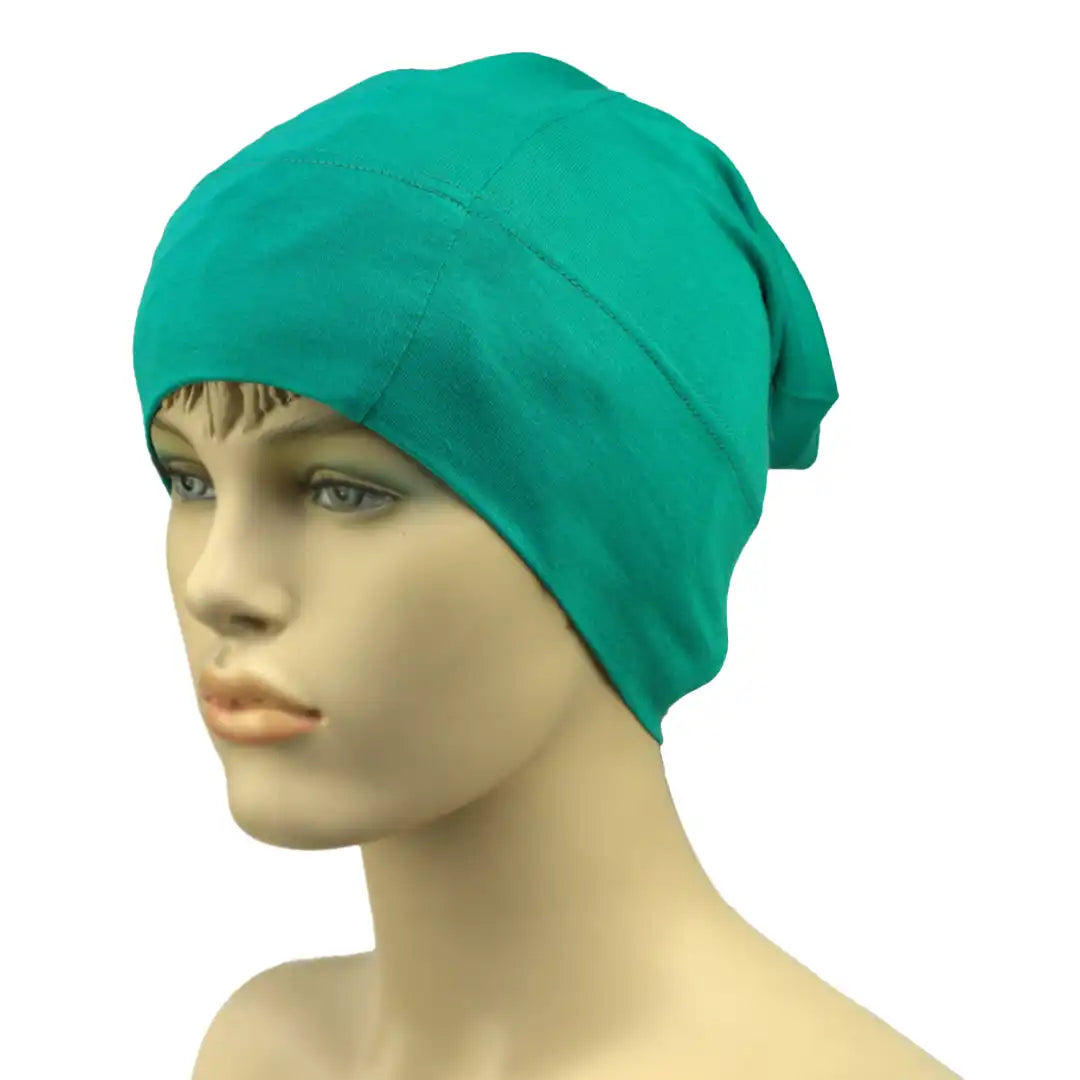 Monochrome Tube Undercap Thin Breathable  Cotton-Jersey Elastic Base Cap Lightweight Inner Hijab Cap For Women (Shade of Green)