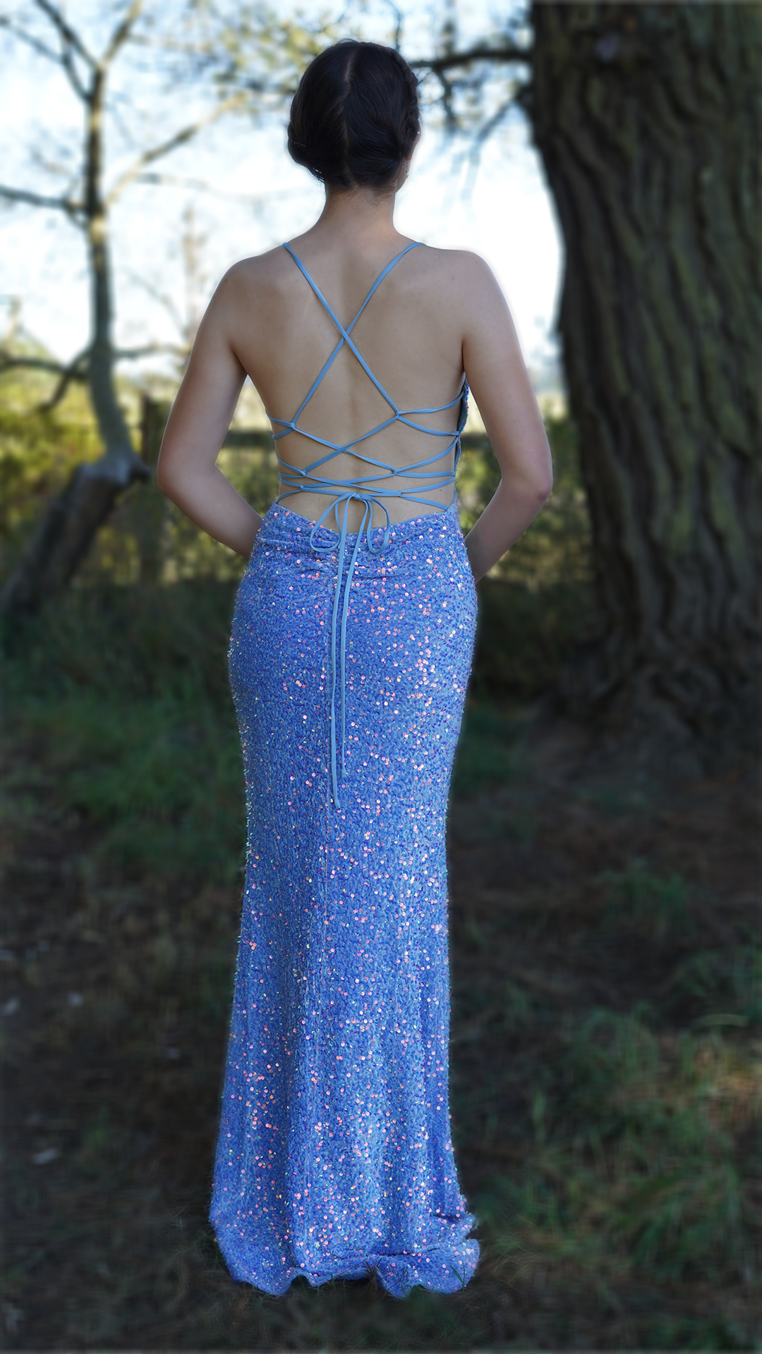 Loving The Moment Golden Open Back Prom Mermaid Lace-Up Women's Maxi Dresses