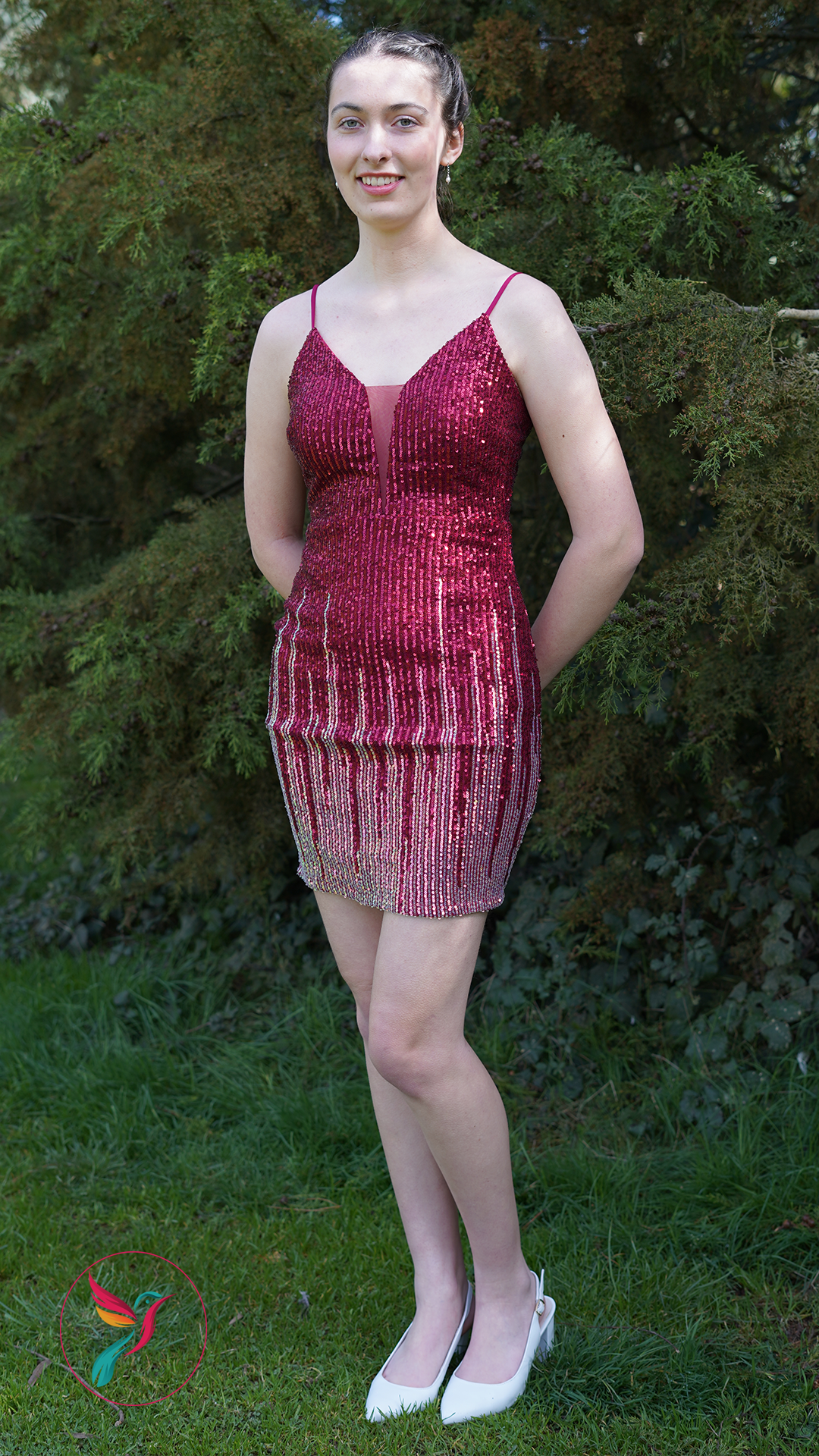 Burgundy Plunging V Neckline Sequin Mini Club Party Women's Dresses