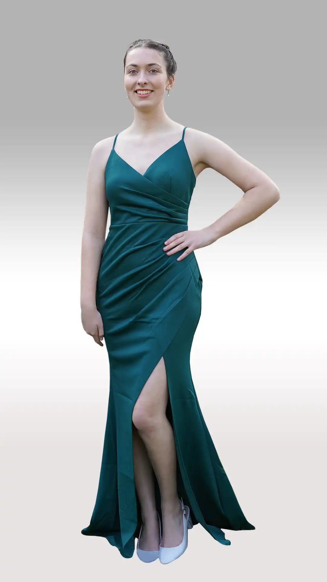 Green Sleeve Less Split Bodycon Maxi Women's Party Evening Dresses