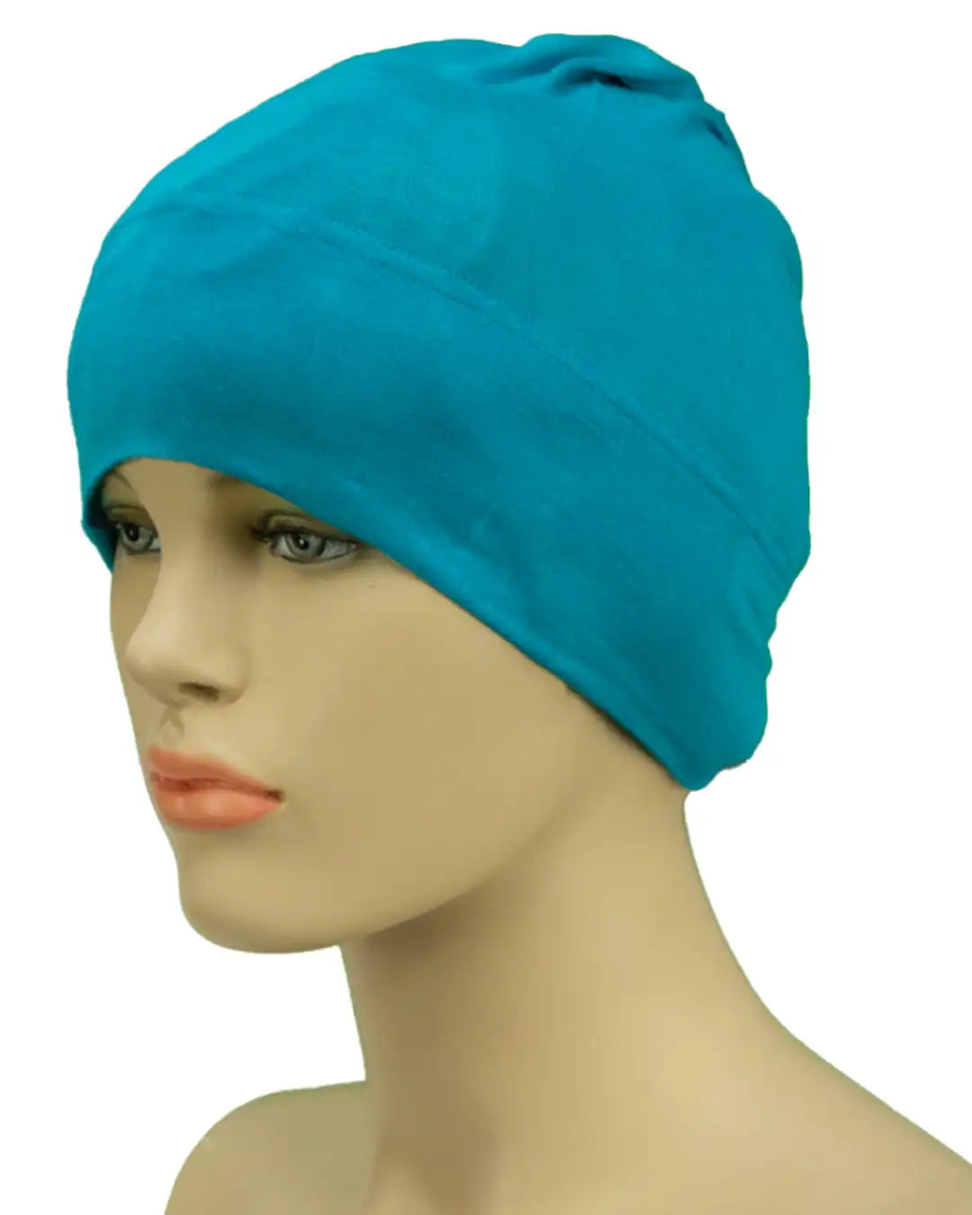 Monochrome Tube Undercap Thin Breathable  Cotton-Jersey Elastic Base Cap Lightweight Inner Hijab Cap For Women (Shade of Blue)