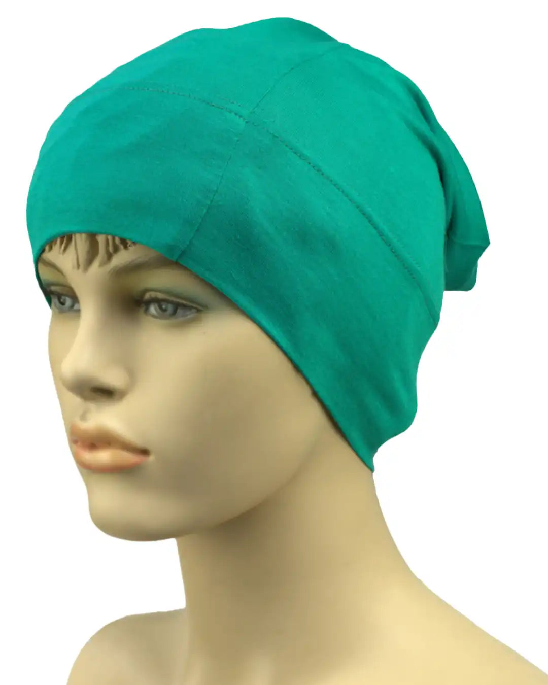 Monochrome Tube Undercap Thin Breathable  Cotton-Jersey Elastic Base Cap Lightweight Inner Hijab Cap For Women (Shade of Green)