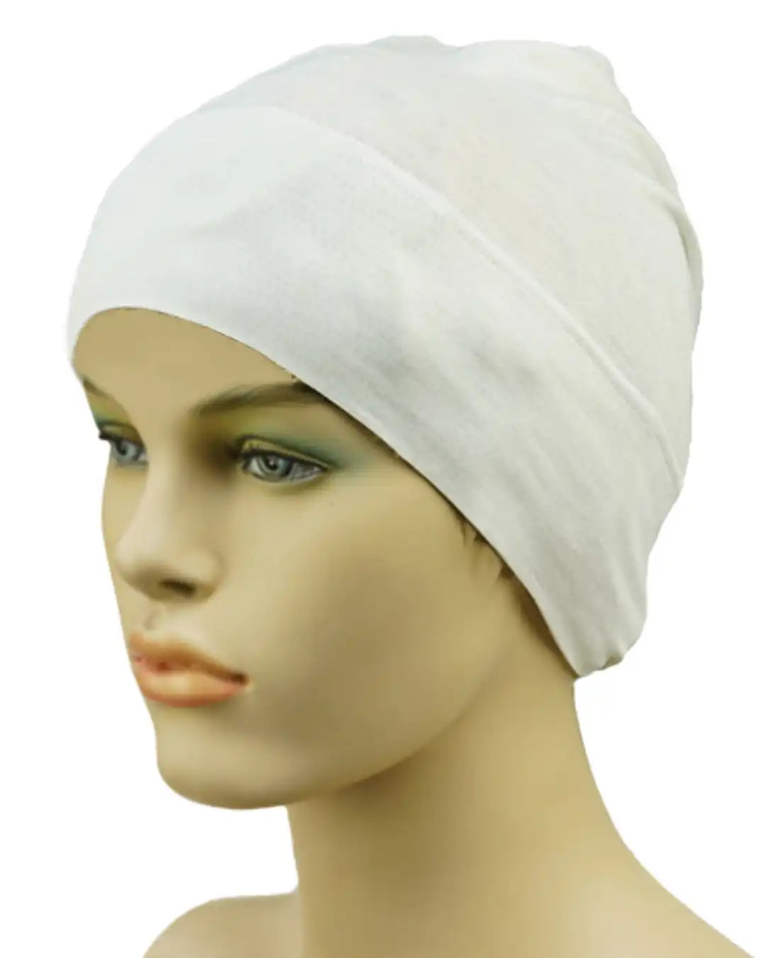 Monochrome Tube Undercap Thin Breathable  Cotton-Jersey Elastic Base Cap Lightweight Inner Hijab Cap For Women (Shade of White)