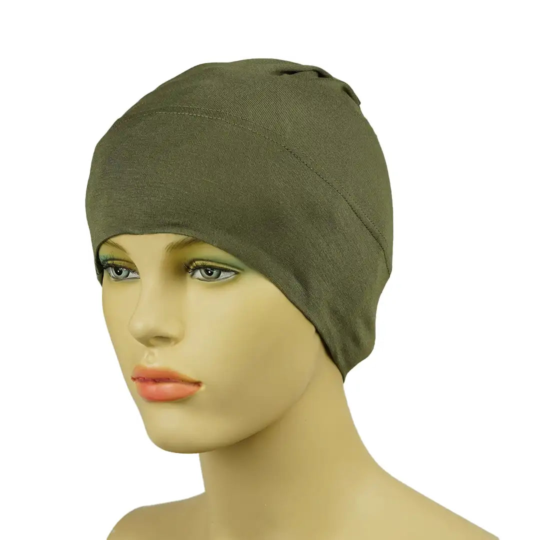 Monochrome Tube Undercap Thin Breathable  Cotton-Jersey Elastic Base Cap Lightweight Inner Hijab Cap For Women (Shade of Brown)