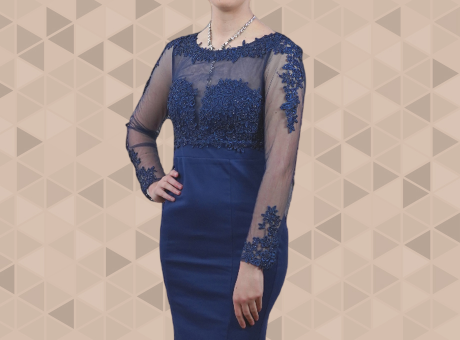 Grace Redefined: Dana Fashion’s Navy-Blue Evening Dress