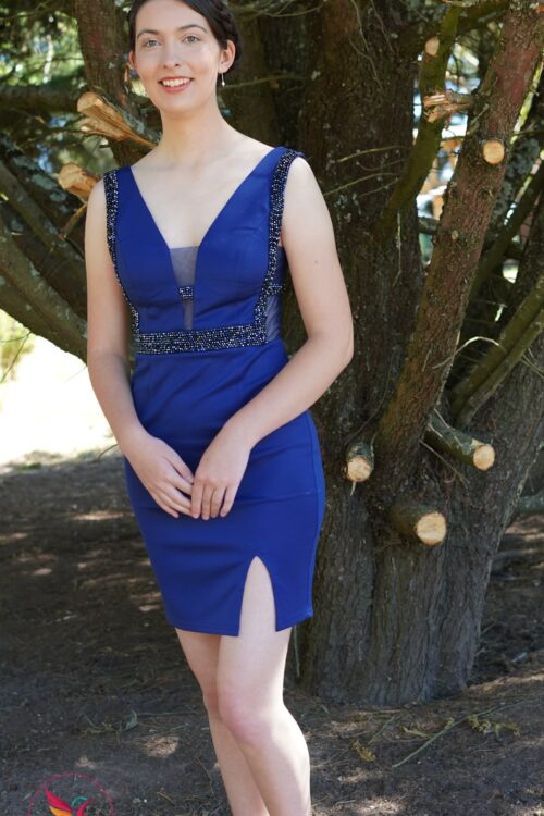 Blue Bodycon Satin Mini Cocktail women’s Girl’s Party Dresses