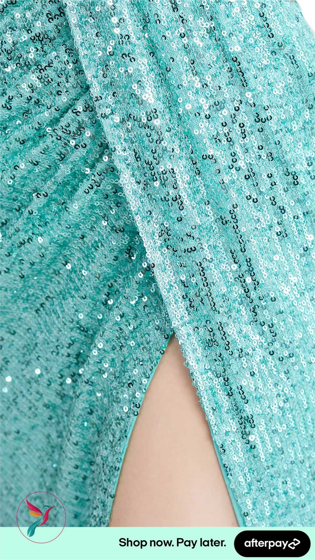 Plunge Neck Open Back Sequin Maxi Length Evening Dresses - Image 11