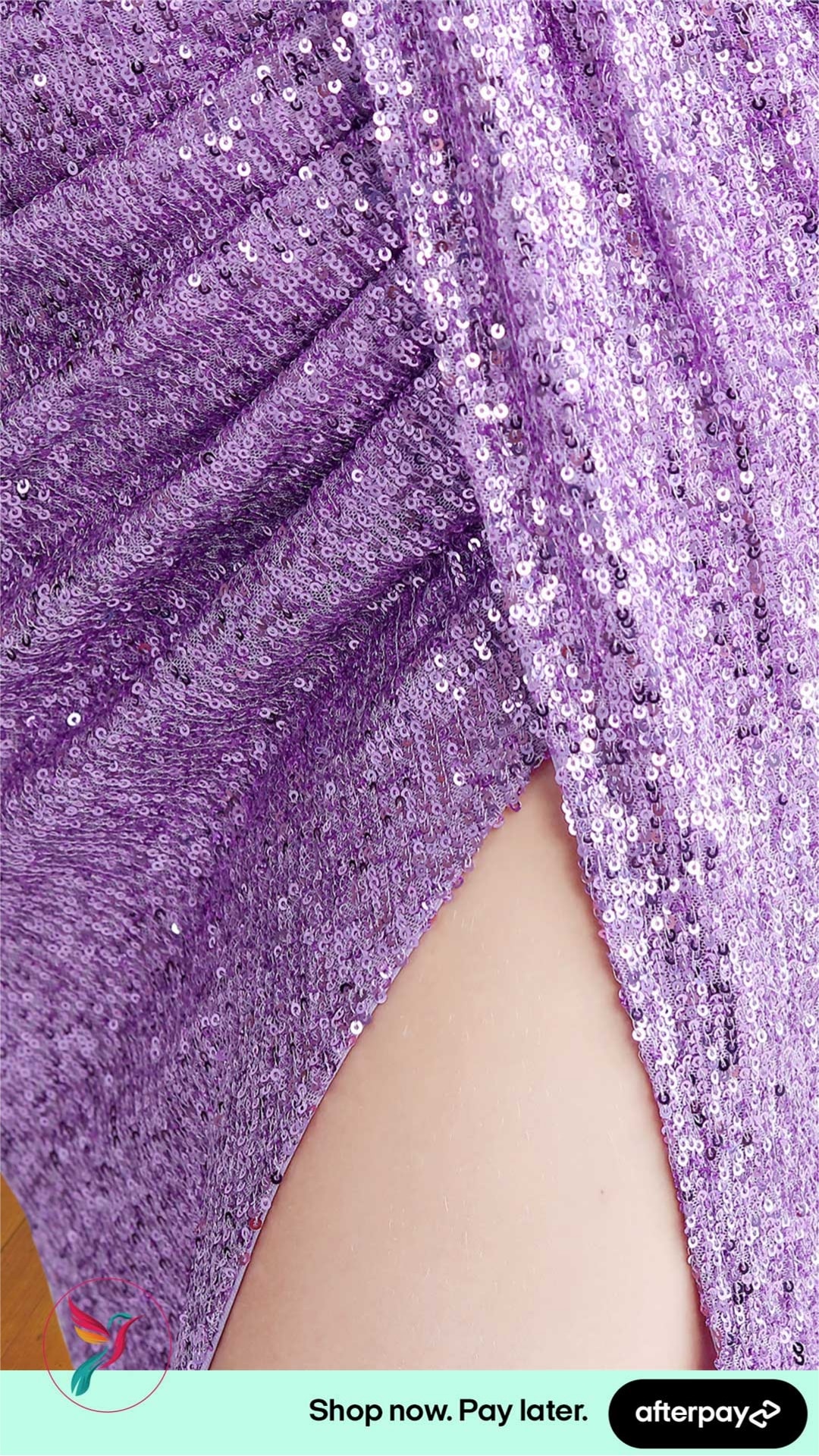 Plunge Neck Open Back Sequin Maxi Length Evening Dresses - Image 7