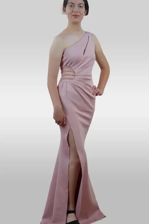 One Shoulder Split Bodycon Maxi Length Dresses