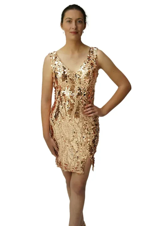 Sexy V Neck Sequin Glitter Stretchy Bodycon Mini Dress for Women Short Party Dresses