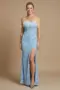 Women’s Sky Blue Sequin Sleeveless Maxi Dress – Formal, Party & Special Occasion Sky-Blue