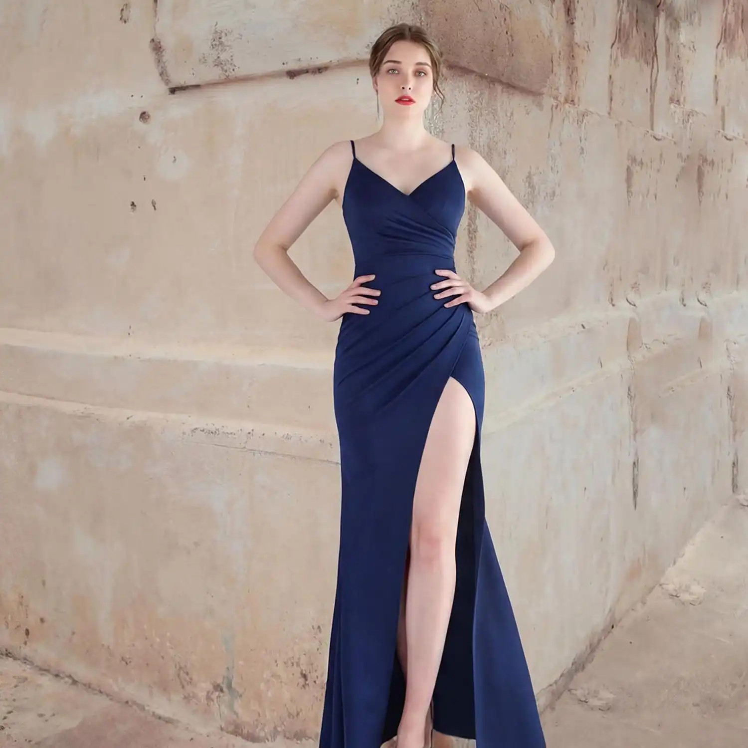 Grace Redefined: Dana Fashion’s Navy-Blue Evening Dress